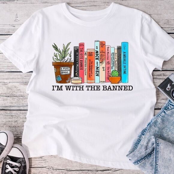 handmade Tops - I’m with the banned graphic tee shirt